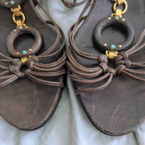 Valentino Gavarani Brown Strappy Sandals - Picture 9 of 9